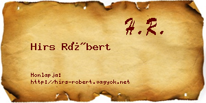 Hirs Róbert névjegykártya