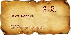 Hirs Róbert névjegykártya