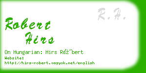robert hirs business card